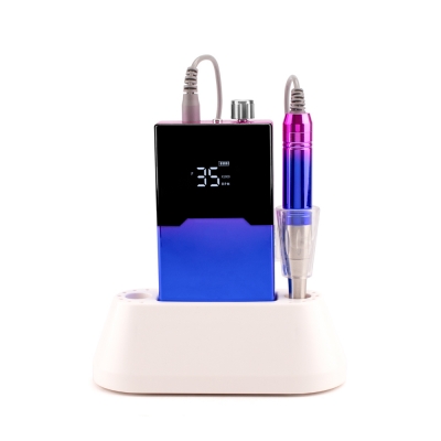 Gradient Blue Color Portable And Desktop Coreless Nail Drill Machine 35.000RPM